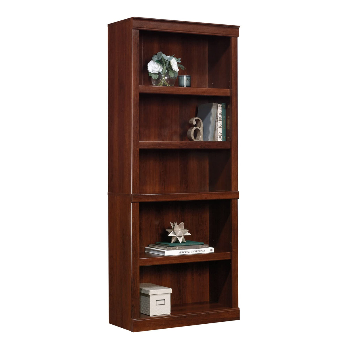 Realspace® 72"H 5-Shelf Bookcase, Mulled Cherry Realspace