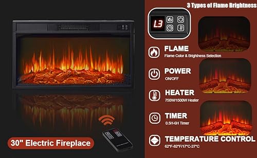80" Electric Fireplace with Mantel, Fireplace TV Stand for TVs Up to 90 Inch, Realistic Stacked Stone Surround with Remote Control Timer LED Flame for Living Room(Antique White) BLANKSPACE