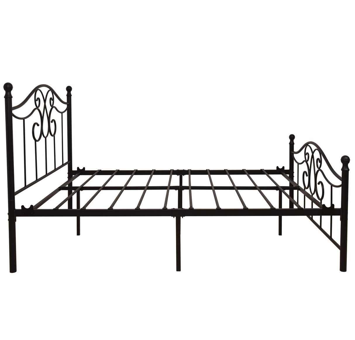YERPERFO Metal Full Bed Frame with Headboard and Footboard Farmhouse Platform Bed Frame Full Size Under Bed Storage No Box Spring Needed and Easy Assembly (Full, Black) YERPERFO