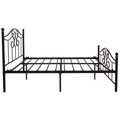 YERPERFO Metal Full Bed Frame with Headboard and Footboard Farmhouse Platform Bed Frame Full Size Under Bed Storage No Box Spring Needed and Easy Assembly (Full, Black)