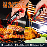 Instant Read Meat Thermometer for Grill and Cooking, Fast & Precise Digital Food Thermometer with Backlight, Magnet, Calibration, and Foldable Probe for Kitchen, Outdoor Grilling and BBQ!…