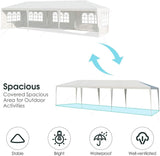 Tangkula 10x30 Ft Canopy Tent, Heavy Duty Party Tent with 5 Removable Sidewalls, Wind Ropes, Ground Stakes, Outdoor White Wedding Tents for Parties, Events, Backyard Tangkula