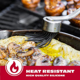 BBQ-AID Basting Brush - For Marinating, Glazing, Seasoning - Bbq Silicone Brush Cooking, Baster for Cooking Brush - Premium Wood Handle, Stainless Steel Core and Silicone Bristles for Easy Cleaning BBQ-Aid