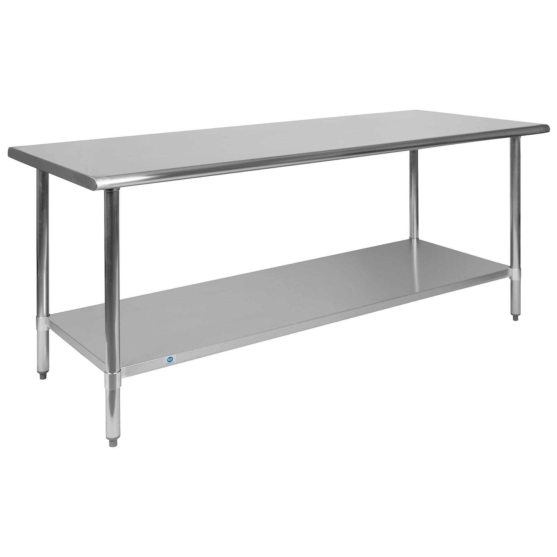 Flash Furniture Reader NSF Certified Stainless Steel Kitchen Prep and Work Table, Commercial Work Table with Undershelf Storage, 72" W x 30" D x - WoodArtSupply