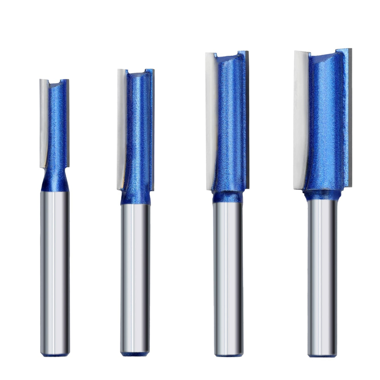 NIBBLAX Router Bit Set, Straight Router Bit 1/4" Shank, Flush Trim Cut Router Bit for Woodworking Cutting Diameter 1/4",5/16",3/8",1/2" NIBBLAX
