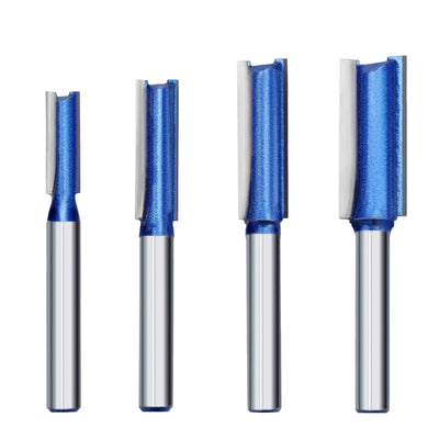 NIBBLAX Router Bit Set, Straight Router Bit 1/4" Shank, Flush Trim Cut Router Bit for Woodworking Cutting Diameter 1/4",5/16",3/8",1/2"