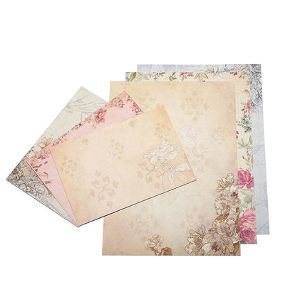 Dahey 30Pcs Vintage Stationery Floral Writting Paper Matching Envelopes Sets for Thanksgiving Christmas Handwriting Letters, Assorted Colors