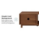 Walker Edison Walton Modern Fluted-Door Low Stand for TVs up to 65 Inches, 58 Inch, Coastal Oak Walker Edison