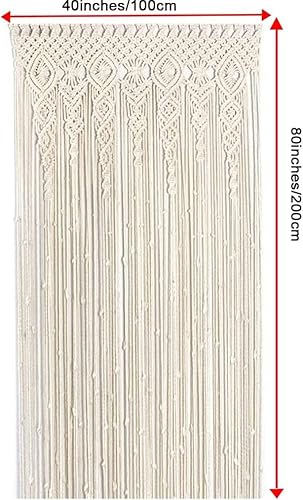 OIHYA Macrame Curtain Wall Hanging Handmade Boho Curtains for Wedding Backdrop Arch Closet Room Divider Boho Wall Decor 40"X80" OIHYA