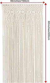 OIHYA Macrame Curtain Wall Hanging Handmade Boho Curtains for Wedding Backdrop Arch Closet Room Divider Boho Wall Decor 40"X80" OIHYA