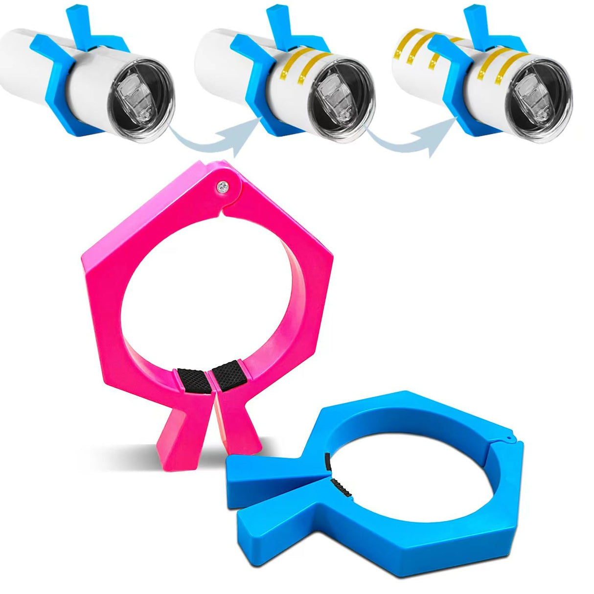 Pinch Perfect Tumbler clamp Tool - 20 oz Sublimation Tumblers + Tumblers Width Measurer for tumblers. Perfect for Creating Custom Designs on Your tumblers by ILouxNei ILouxNei