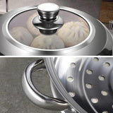 Steamer Pot for Cooking,Stainless Steel Steamer Pot,11 inch Steam Pots with Lid 2-tier for Cooking Veggies Fish Seafood Noodles, Pasta, Food JMTEEA