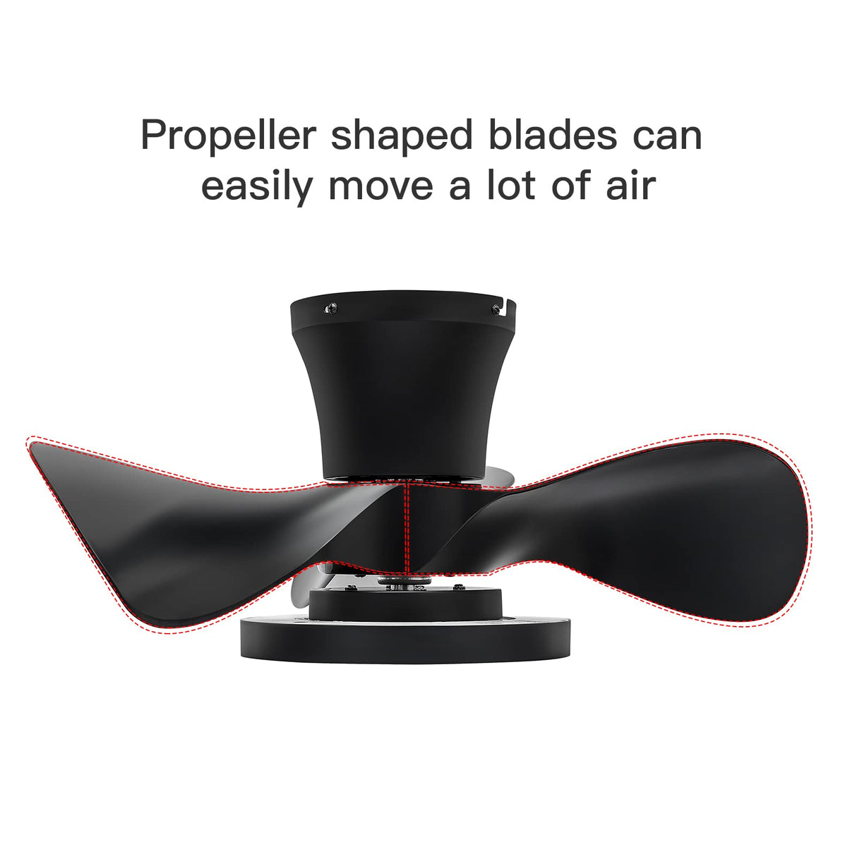 ocioc Quiet Ceiling Fan with LED Light 22 inch Large Air Volume Remote Control for Kitchen Bedroom Dining Room Patio ocioc