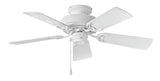Hinkley Cabana 36" Indoor/Outdoor Dual Mount Ceiling Fan with Remote - Pull Chain Operation, Composite Fan Blades - Appliance White Hinkley