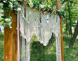 Youngeast Boho Curtains Large Macrame Curtain Macrame Wall Hanging Woven Window Curtains Wedding Backdrop Room Divider Bed Headboard Youngeast