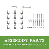Universal Trampoline Poles, Replacement Poles with Clamp and Hardware and Enclosure Pole Connecters and Screws and Bolts, Pole Caps Fits Most Trampoline JEVEZEE