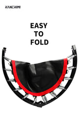 Kanchimi 550 LBS Foldable Mini Trampoline, 40" Fitness Trampoline Without armrests/U Shape Adjustable Foam Handle, Stable & Quiet Exercise Rebounder for Adults Indoor/Outdoor Workout (Black, 40 inch) Kanchimi