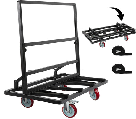 Eastrexon Folding Drywall Cart, Drywall Dolly w/ 5" Swivel Casters, 44.5" x 22" x 40" Plywood Cart w/ 2000 LBS Load Capacity, Portable Panel Truck Cart for Handling Plywood, Plasterboard, Glass Eastrexon