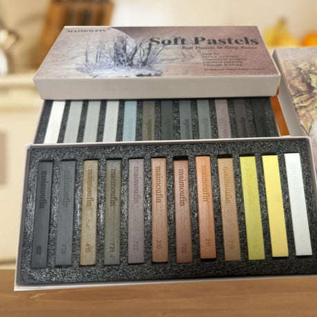 MAIMOUFIN 12-Pack Earth Tone Square Soft Pastels Water-Soluble Blendable Artist Drawing Pastels Set for Artists & Hobbyists Drawing, Painting & Sketching (Brown) MAIMOUFIN