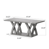 FROMJBEST Farmhouse Coffee Table with Shelf, Wood Coffee Table for Living Room, Open Display Area,47” Grey FROMJBEST