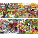Bits and Pieces - 4-in-1 Multi-Pack 300 Piece Jigsaw Puzzles for Adults - 300 pc Puzzle Set Bundle by Nancy Wernersbach - 16" x 20" (41cm x 51cm) Bits and Pieces