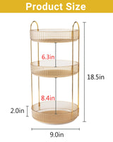 Asayuee 360 Rotating Makeup Organizer for Vanity,3 Tier Large Capacity Vanity Storage,Skincare Perfume Spinning Organizer,Bathroom Cosmetics Storage Makeup Stand Organizer (Gold-3 Tier) Asayuee