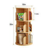 LARYICTU Spinning Bookshelf Rotating Bookshelf Tower 360 Rotating Kids Book Shelf Solid Wood Round Revolving Bookcase Small Floor Standing Swivel Bookcase LARYICTU