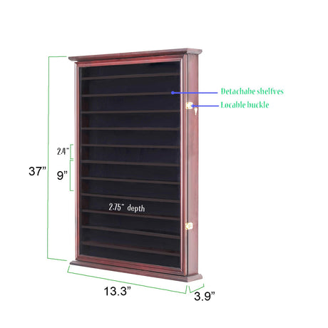 144 Shot Glass Display Case - Large Wall-Mounted Shadow Box with UV Protection, Perfect for Home Decor | Wall-Mounted Cabinet Curio Shadow Box for Action Figures Small Figurines Rack Lockable Door ARRAWIS