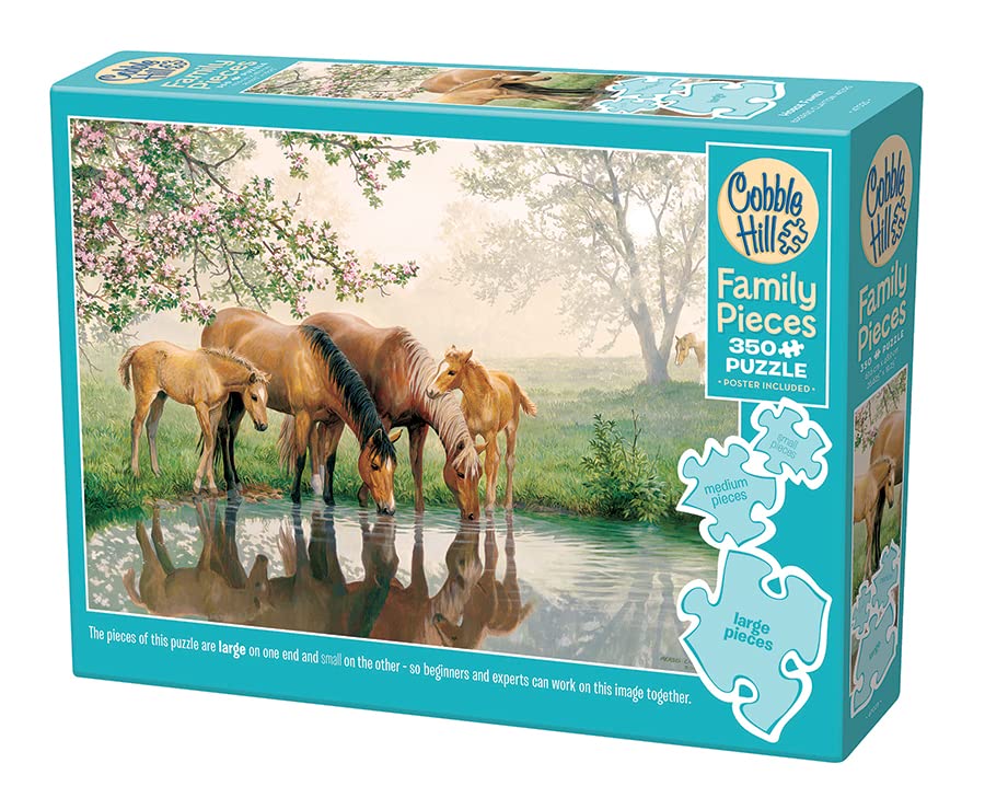 Cobble Hill Family Piece's 350 Puzzle - Horse Family - Sample Poster Included Cobble Hill Puzzle Company Ltd.