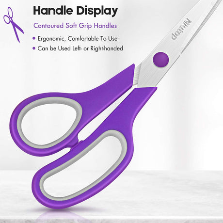 Scissors Bulk Set of 40-Pack, Niutop 8" Multipurpose Sharp Sewing Craft Fabric Scissors for Office Home High/Middle School Student Office Teacher Art Supplies, Soft Comfort-Grip Right/Left Handles Niutop