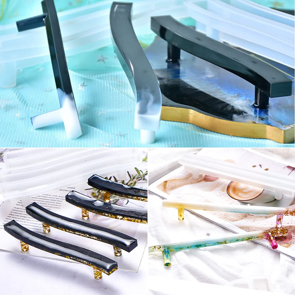 2 Size Large Silicone Tray Molds with Handles Molds 13 Inches Round Big Tray Resin Mold Irregular Geode Coasters Jewelry Plates Mold for Epoxy Resin Casting Art Craft Supplies Wehous