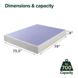ZINUS Edgar 8 Inch Bamboo Box Spring, Mattress Foundation, Sturdy Bamboo Structure, Low Profile, Easy Assembly, King Zinus