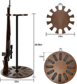 Yoimori Indoor Gun Racks, Rotating Gun Rifle Rack Stand, Heavy Solid Wood Gun Storage-Holds up to 12 Guns Display Brown Yoimori