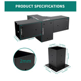 Pergola Brackets 4x4, Pergola Kit Includes 2 Pcs 4-Way 90° Angle Corner Bracket with 2 Pcs Pergola Post Base for 4x4'' (Actual: 3.5x3.5 Inch) Lumber MAHOOMMAKH