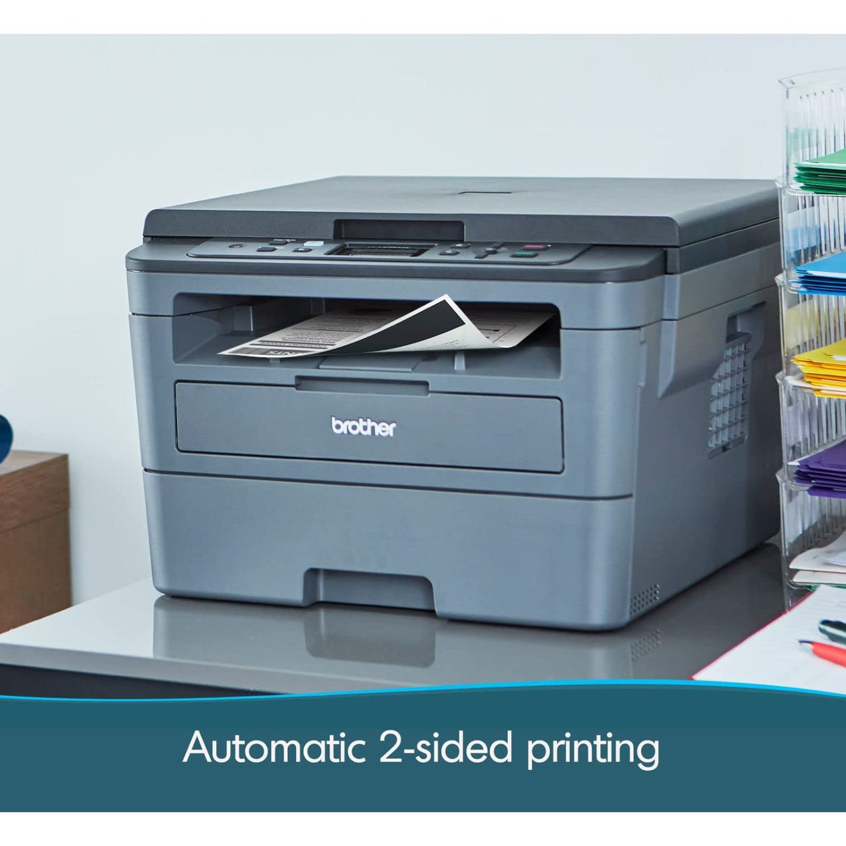 Brother Compact Monochrome Laser Printer, HLL2390DW, Convenient Flatbed Copy & Scan, Wireless Printing, Duplex Two-Sided Printing, Amazon Dash Replenishment Enabled,Black/Grey Brother