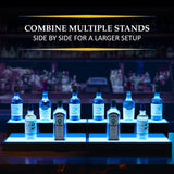 Boss Premium® BarUSA™ LED Lighted Bar Shelf Display Liquor Bottle Alcohol Whiskey Shelves Rack Stand Tray Units for Home Bar Living Room Accessories and Decor - Designed in USA (2-Step, 16 Inch) Boss Premium