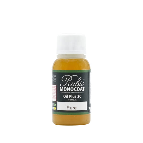 Rubio Monocoat Wood Oil Finish Sample - Pure | Oil Plus Part A | Quick-Dry, Eco-Friendly Linseed Wood Oil for Indoor Use | Ideal for Sampling Oil Plus 2C & Touch Ups | 20 mL Rubio Monocoat