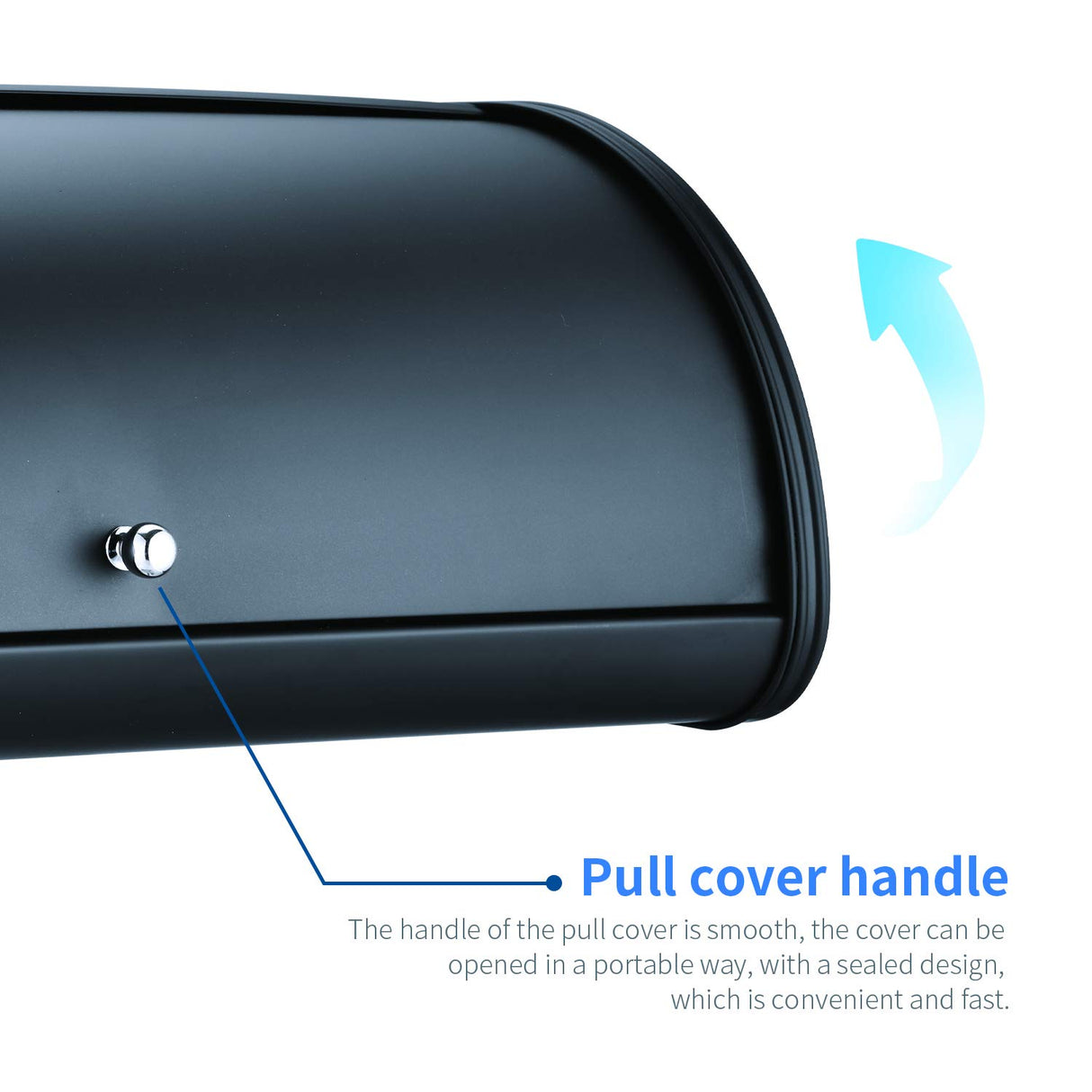 HILFA Stainless Steel Bread Box with Roll Up Lid, For Easy Kitchen Counter Storage, Bread Bin Holder,17.5X11.5X7.5 inch, Matte Black For Home and Kitchen HILFA