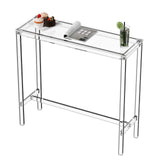 Sumerflos Clear Acrylic Counter Height Table - Versatile Rectangular High Top for Indoor & Outdoor Use Sumerflos