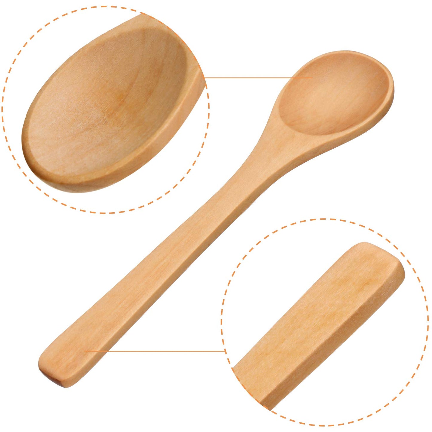 30 Pieces Mini Wooden Spoon Small Soup Spoons Serving Spoons Condiments Spoons Wooden Honey Teaspoon for Seasoning Oil Coffee Tea Sugar (Light Brown)