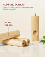 VASAGLE Solid Wood Coat Rack, Free Standing Coat Rack, Tree-Shaped Coat Rack with 8 Hooks, 3 Height Options, for Clothes, Hats, Bags, for Living Room, Bedroom, Home Office, Jelly Pink URCR004R01 VASAGLE