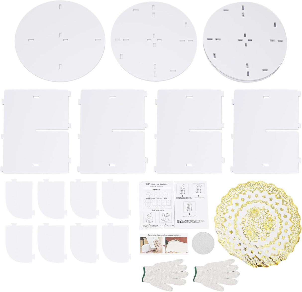 2-Tier Rotating Bookshelf Tower, Corner Bookcase Spinning Bookshelf, 360 ° Revolving Bookcase Book Storage Organizer Rack, Floor Standing Bookcases Display Shelf,Used for Bedroom,Living Room (2 Tier) Omosiroi