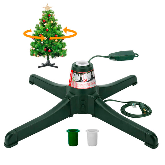 GREATDAY Rotating Christmas Tree Stand,360-Degree rotating christmas tree stand,Up to 7.5ft and 80 pounds Artificial Tree,With 3 settings trunk diameter