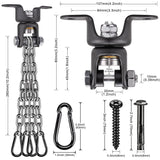 BeneLabel Heavy Duty Boxing Punching Bag Chain, 800 LB Capacity, 360° Rotation Wood Beam Holder with 4 Chains and 4 Carabiners, 2 Wood Screws for Wooden Sets BeneLabel