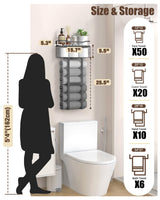 Aetyord Towel Racks for Bathroom 31inch Wall Mounted Towel Rack,Floating Shelf with Wood Plank,Towel Storage for Bathroom can Holds 6 Large Rolled Towels,All Black Aetyord