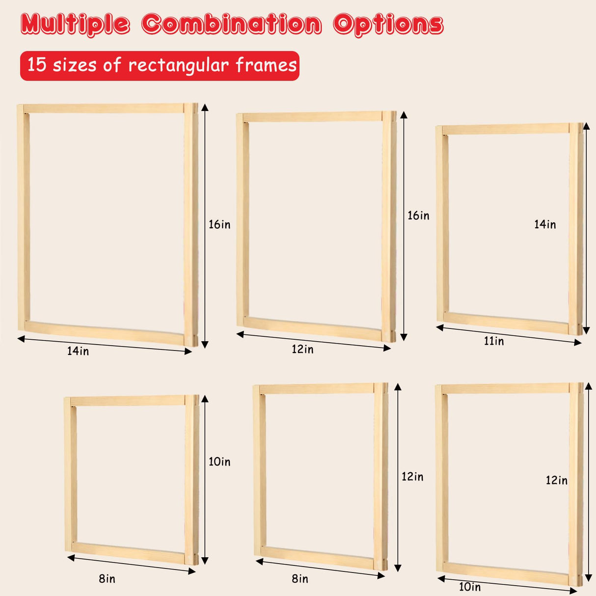 12 Pcs 3 Sets Stretcher Bars for Needlework 6 Sizes Wooden Canvas Stretcher Bars with 40 Thumb Tacks and Tacks Remover for Needlepoint Embroidery Stitch Frame Set Bundle with Crafts Tonyutech