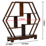 NWFashion Chinese Wooden Rosewood Display Stand Decoration Curio Cabinets Shelf (Hexagon) NWFashion