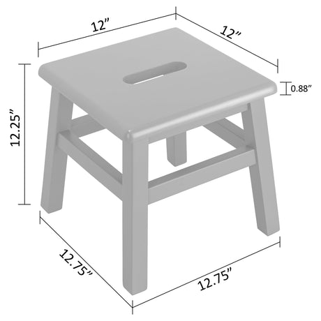eHemco Solid Hardwood Step Stool for Adults and Kids, 12.25 Inches, Natural, Fully Assembled eHemco