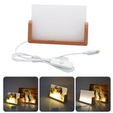 HUANGGG Acrylic LED Lighted Sublimation Photo Frame with Wood Stand Heat Transfer Picture Frame Home Decoration HUANGGG