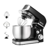 Kitchen in the box Stand Mixer,3.2Qt Small Electric Food Mixer,6 Speeds Portable Lightweight Kitchen Mixer for Daily Use with Egg Whisk,Dough Hook,Flat Beater (Black) Kitchen in the box